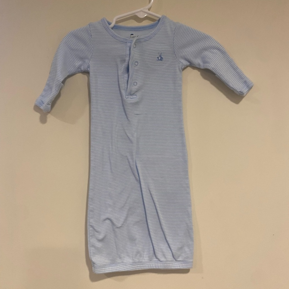 GAP Light Blue Striped Baby Gown